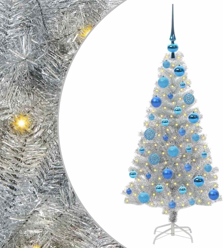 vidaXL Sapin de Noël Argent 120 cm PET