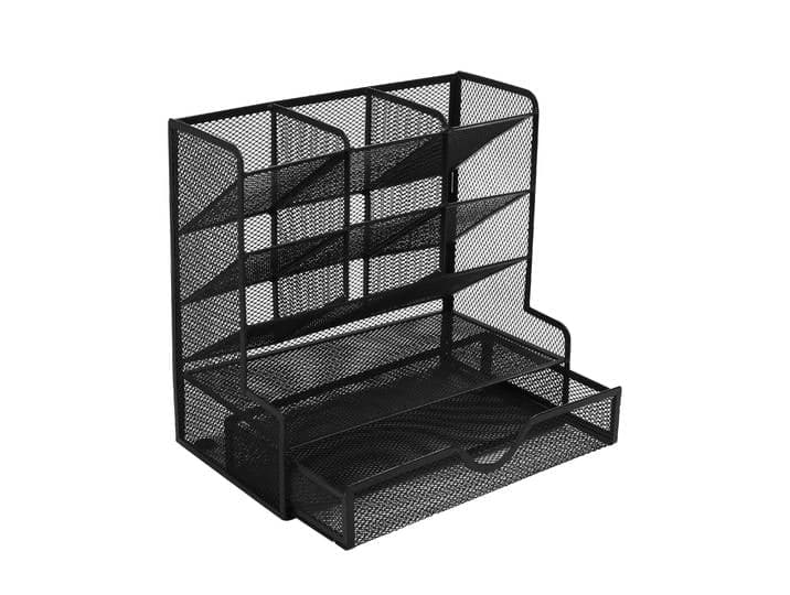 Schreibtisch Organizer Metall 10 Fächer schwarz