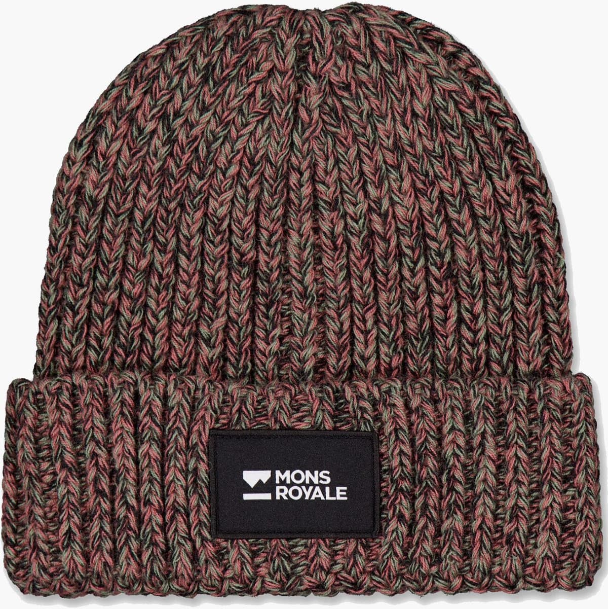MONS ROYALE TRIPLE TREAT MERINO BEANIE CINDER SUN ORANGE BLACK