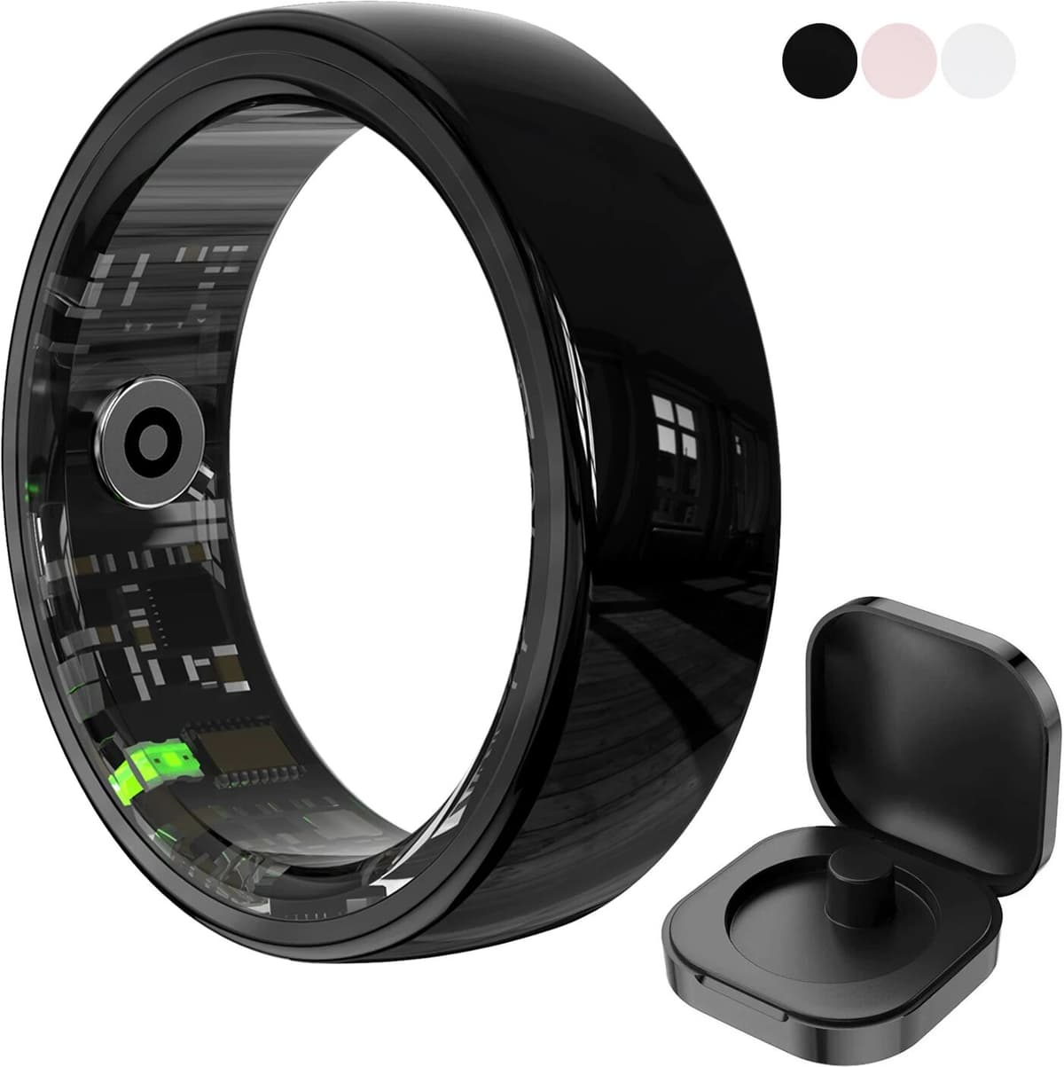 MISIRUN R12 Smart Ring Men Women Gesture Control Health and Sleep Monitor Multi Sport Mode 5ATM Waterproof Smart Ring with Charging Case