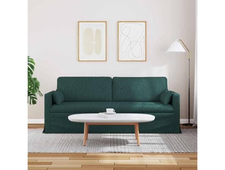 KTHLBRH Sofa dunkelgrün 198 x 78 x 80 cm Stoff Metallrahmen, Schaumstoff und Faser, Armlehnen aus Holz, modular für Wohnzimmer