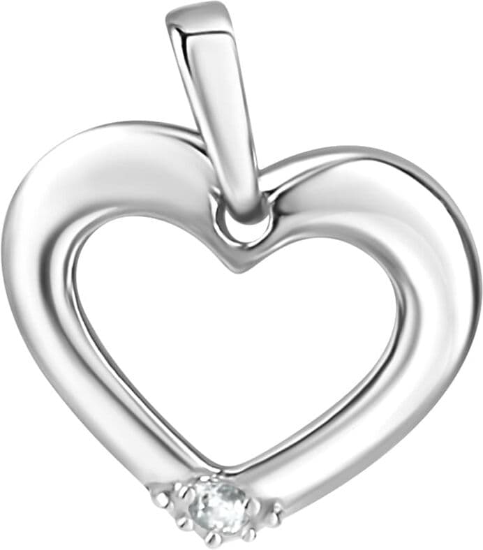Kettenanhänger VIVANCE "925/- Sterling Silber rhodiniert glanz Zirkonia", weiß, Schmuckanhänger, Damen, one-size, Silber 925 (Sterlingsilber), 0,7 g, Kettenanhänger