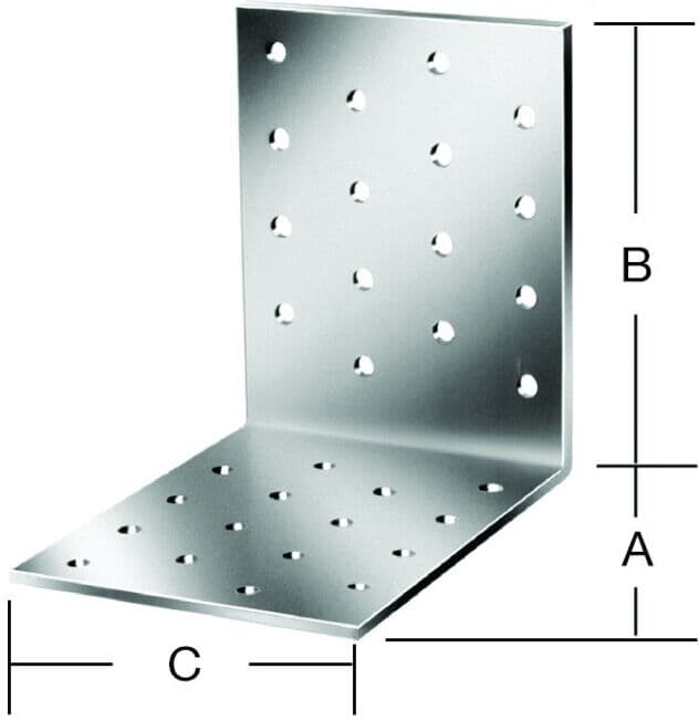VORMANN Équerre pour plaque perforée 60 x 60 x 60 mm acier galvanisé CE (070937000)