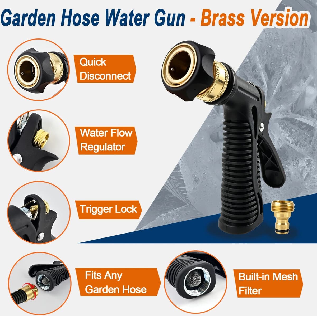 BEAR FORCE Car Wash Garden Hose Foam Gun Car Cleaning Snow Foam Lance Water Hose Soap Foamer Sprayer Low Pressure Adjustable Foam Cannon