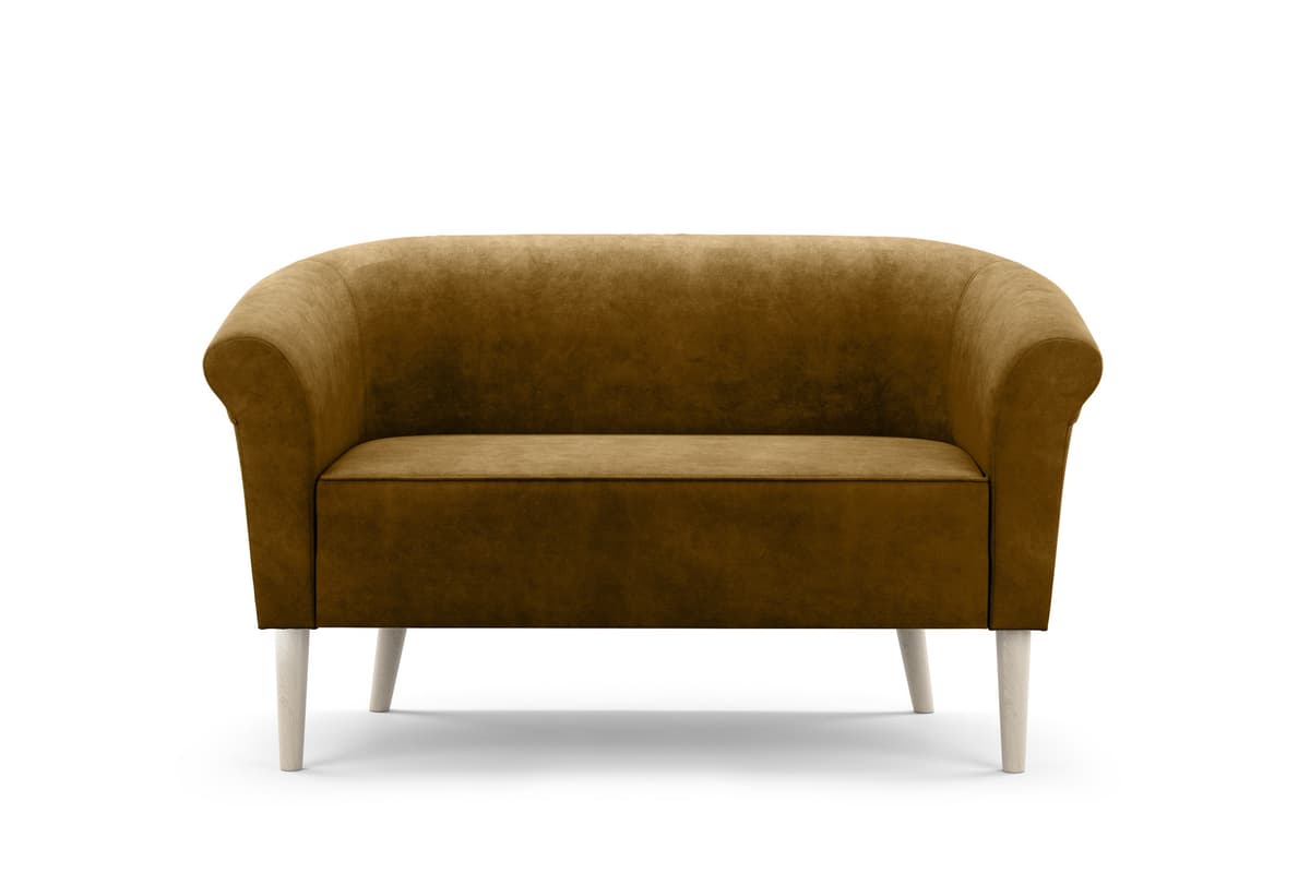 Sofello Scandinavische tweezitsbank Lilie - Bruin fluweel - Breedte: 136 cm