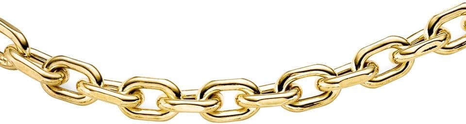 Kette ohne Anhänger ADELIA´S "Collier Halskette aus 925 Silber vergoldet", gold, Halsketten, Herren, 50cm, Silber 925 (Sterlingsilber)