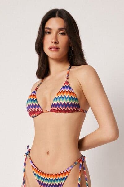 Calzedonia Trojúhelníková Plavková Podprsenka Vibrant Chevron Žena Potisk Velikost 5