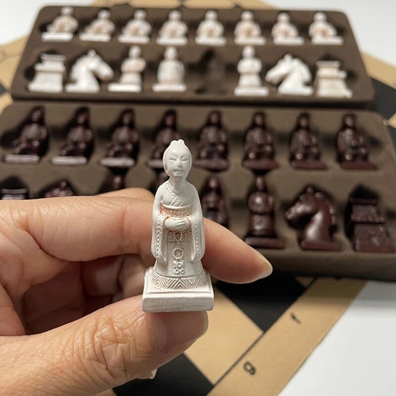 NONE Chess design small-sized chess 3D creative character soldier chess pieces small size 28cm/11inch board game festival supplies