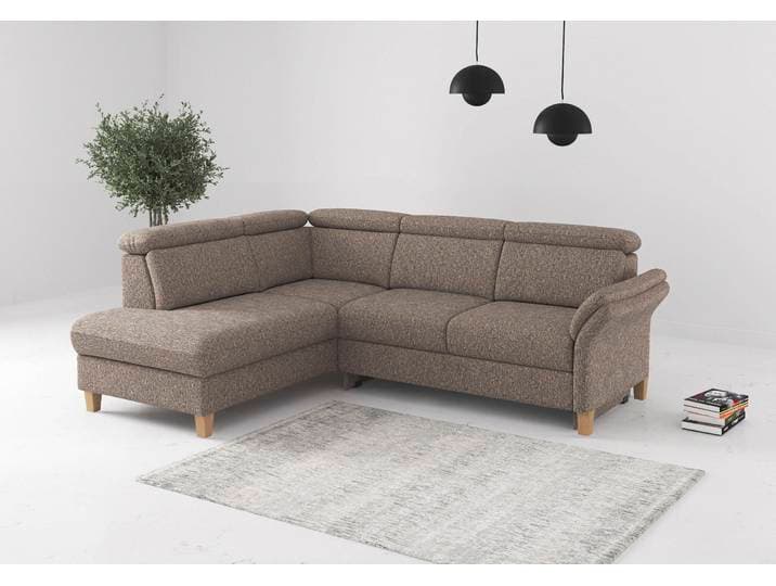 Ecksofa OTTO HOME Glendale, L-Form , braun (cappuccino), B:247cm H:84cm T:193cm, 100% Polyester, Sofas, Ecksofa, inkl. Kopfteilverstellung, wahlweise mit Vorziehsitz und Bettkasten