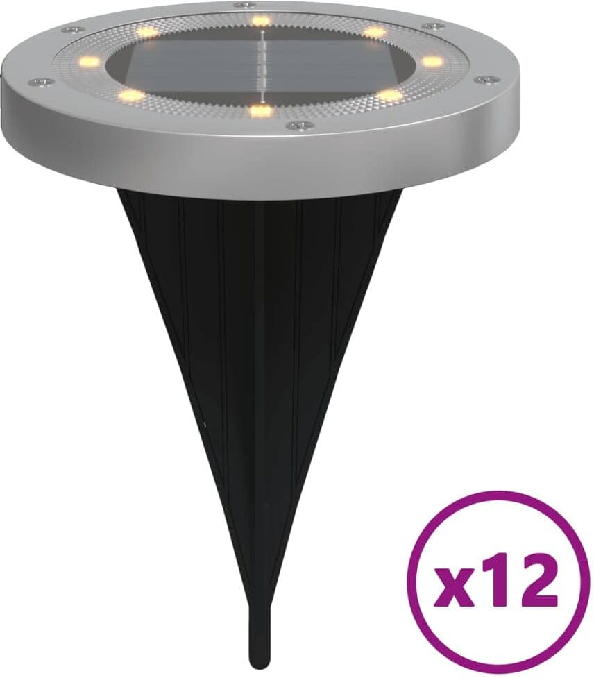 vidaXL Lampes solaires de sol et piquets de sol extérieur 12 pcs