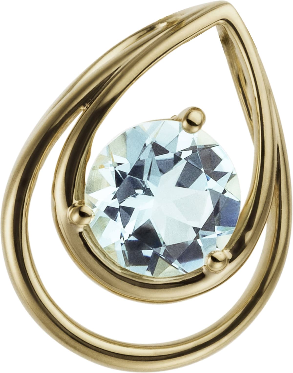 Kettenanhänger JOBO "Anhänger mit Blautopas 12 mm", gelb (hellblau, hellblau), Schmuckanhänger, Damen, Gelbgold 585, Kettenanhänger, 14 Karat 585 Gold