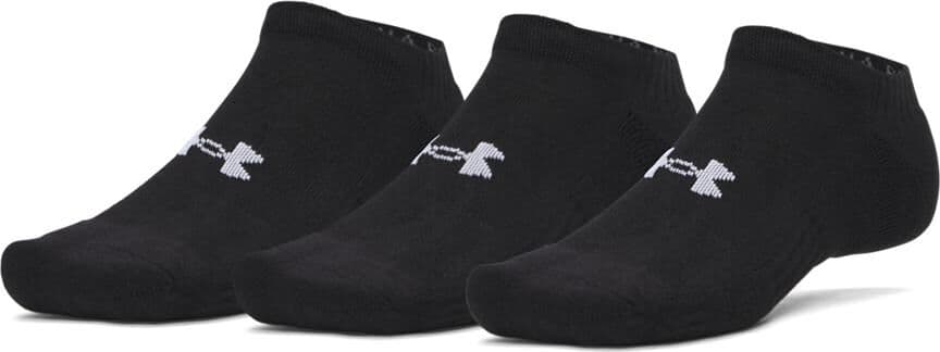 Under Armour Unisex UA Performance Cotton 3-pack No Show Socks Ultimate Black S