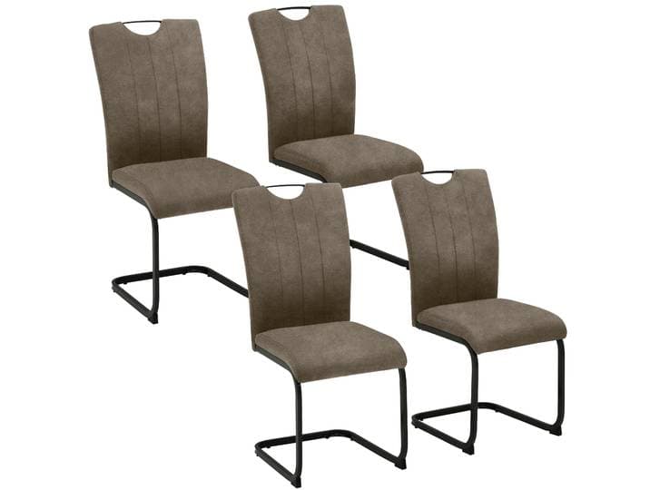 Freischwinger HOME AFFAIRE Napoli , braun (vintage braun, anthrazit, braun), B:43cm H:96,5cm T:60cm, Polyester, Polyurethan, Stühle, Freischwinger, Vintage-Mikrofaser Bezug, Belastbarkeit bis 130kg, im 2er oder 4er Set
