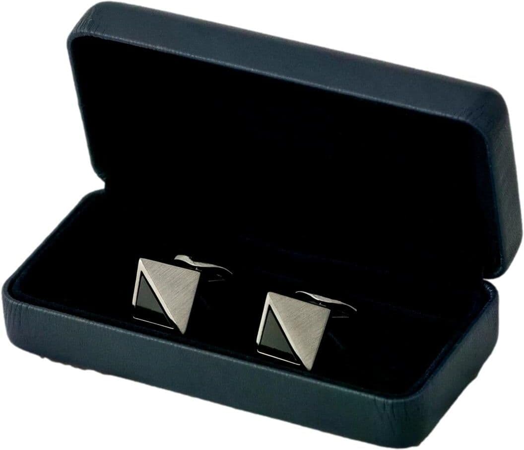 Eton Stone And Brass Cufflinks Mansjettknapper Sølv / Sort Sort