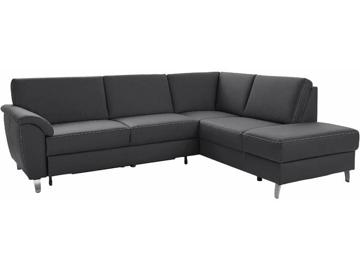 Ecksofa, Kunstleder SOFTLUX®, Schwarz, 250×201 cm, Mit Bettfunktion & Bettkasten, Modern, Sit & More