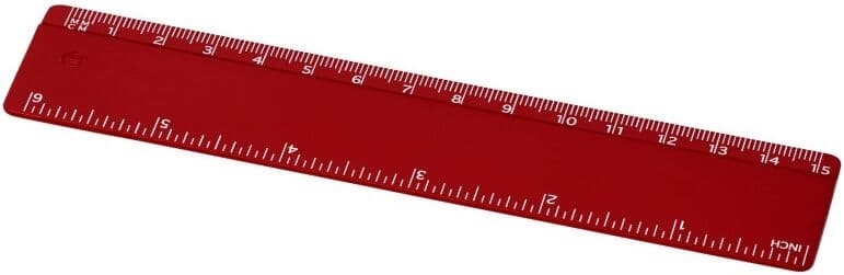Règle personnalisable 15 cm en plastique GPPS Renzo rouge