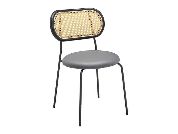 Stuhl Casa Grau Lederlook Gepolstert