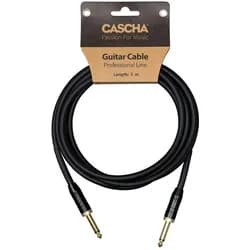 Cascha Gitarrenkabel der Professional-Serie – 6 m – gerade – schwarz (6 m), Audiokabel