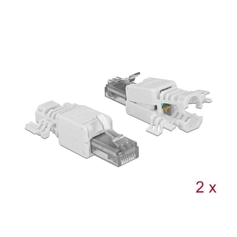 Delock UTP Cat.6a RJ45 Plug Toolfree 2-pcs 86417