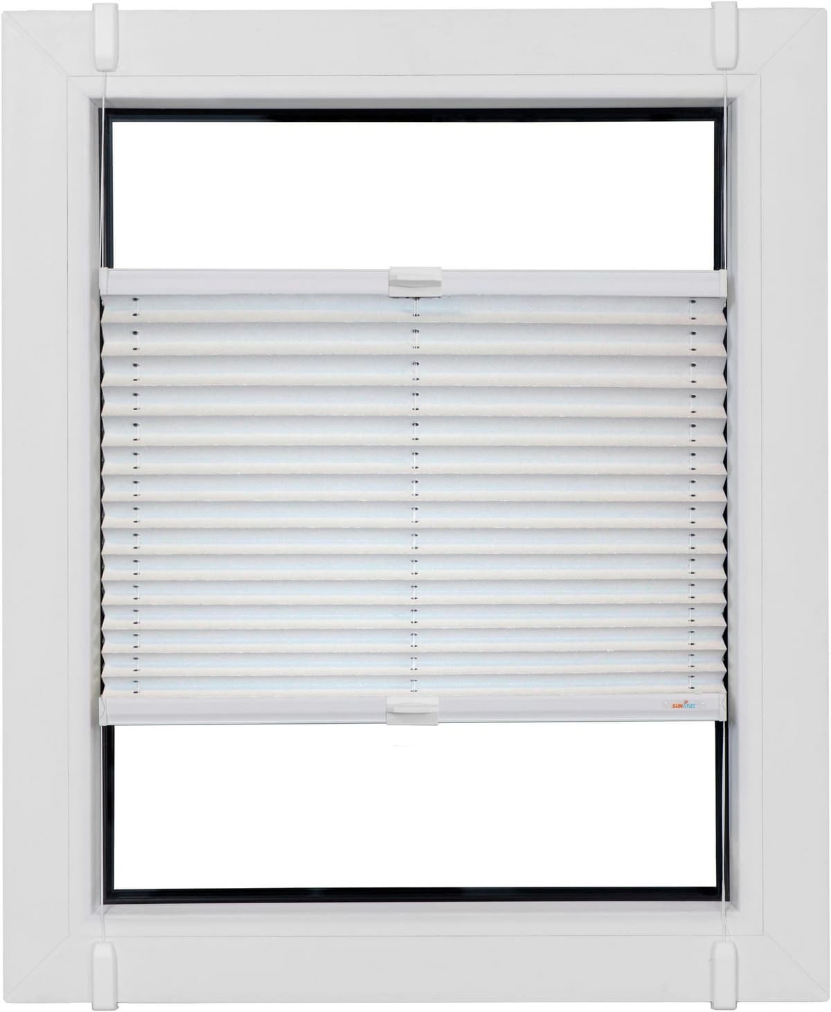 Plissee SUNLINES "Young Style Energy Saving, ohne Bohren, verdunkelnd, Klemmfix", weiss (weiß, weiß), B:65cm H:190cm, Obermaterial: 100% Polyester, Plissees, Plissee, nach Mass, mit Energiespareffekt, verspannt mit Simply-Fix Klemmträger weiß, weiß 190cm,