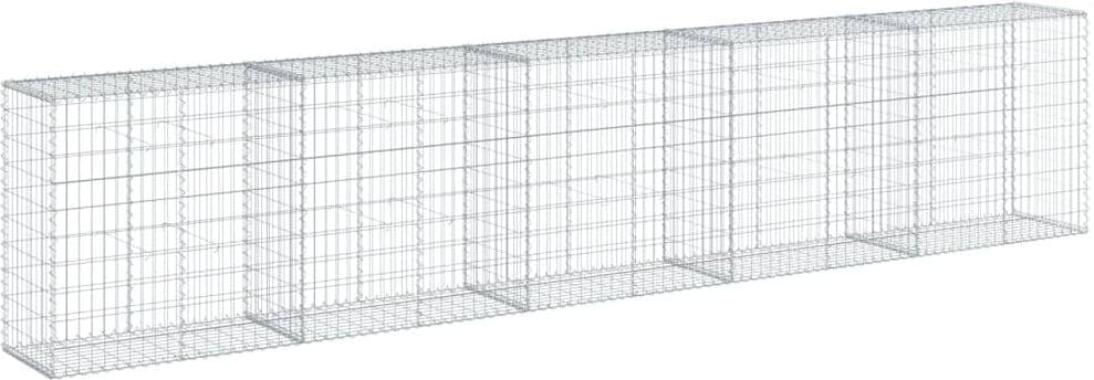 vidaXL Panier gabion avec couvercle 500x50x100 cm fer galvanisé