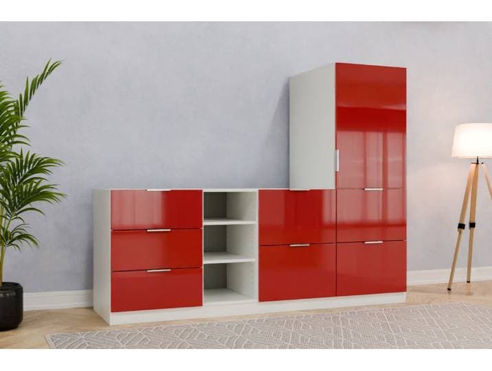 Wohnzimmer TV-Board nach Maß - RAL 3031 Orientrot - 175x220x74cm - Individuell konfigurieren