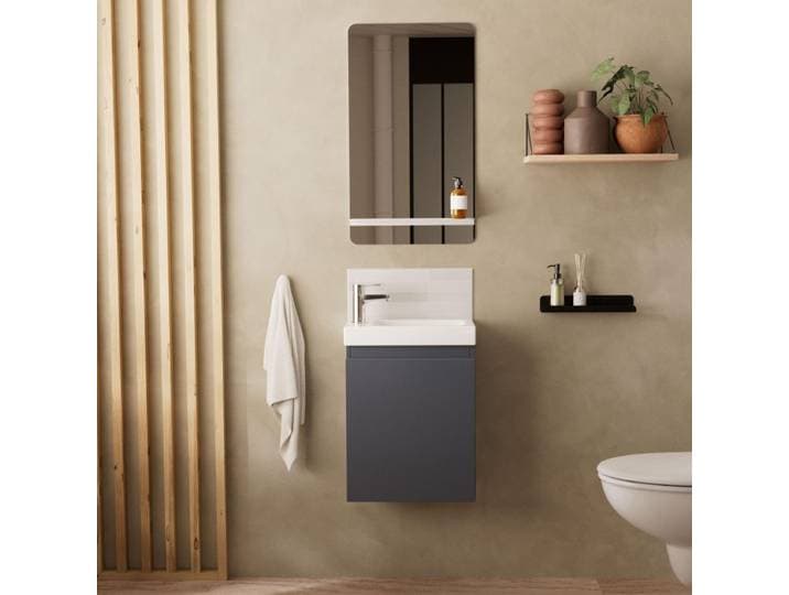 Ensemble Lave-mains Suspendu Avec Miroir Tablette