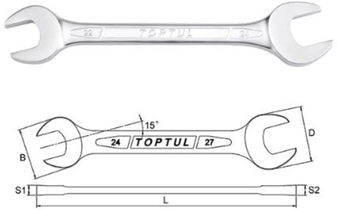 Skiftnycklar, Öppna Skiftnycklar Toptul 10x13 Mm Beidseitig