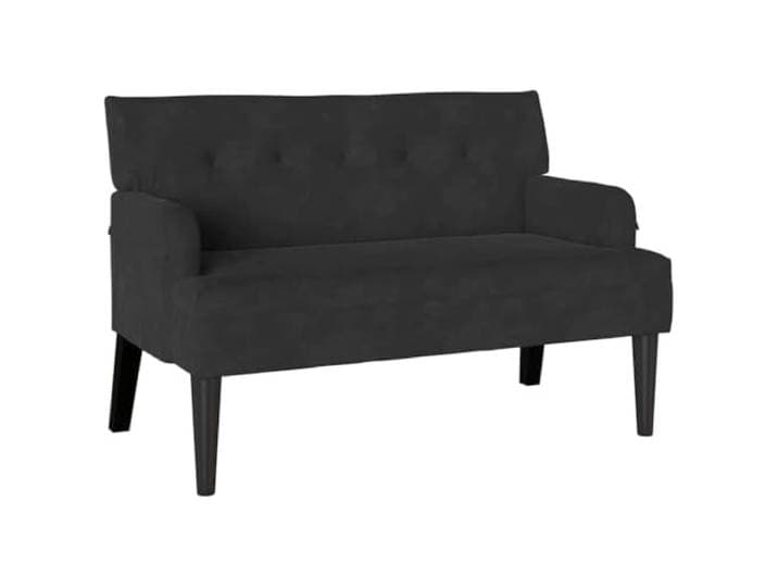 vidaXL Chesterfield Bank Zwart 112 x 65,5 x 75 cm Fluweel