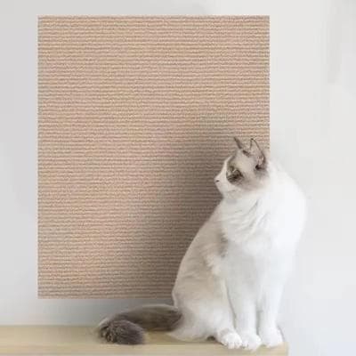 Inspired Finds ScratchShield Self Adhesive Cat Scratch Protector Carpet For Sofas, Walls & Furniture khaki 0.98x1.97ft
