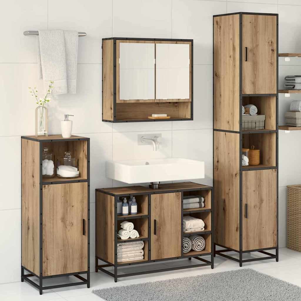 vidaXL Ensemble de mobilier de salle de bain 3 pc Chêne artisanal