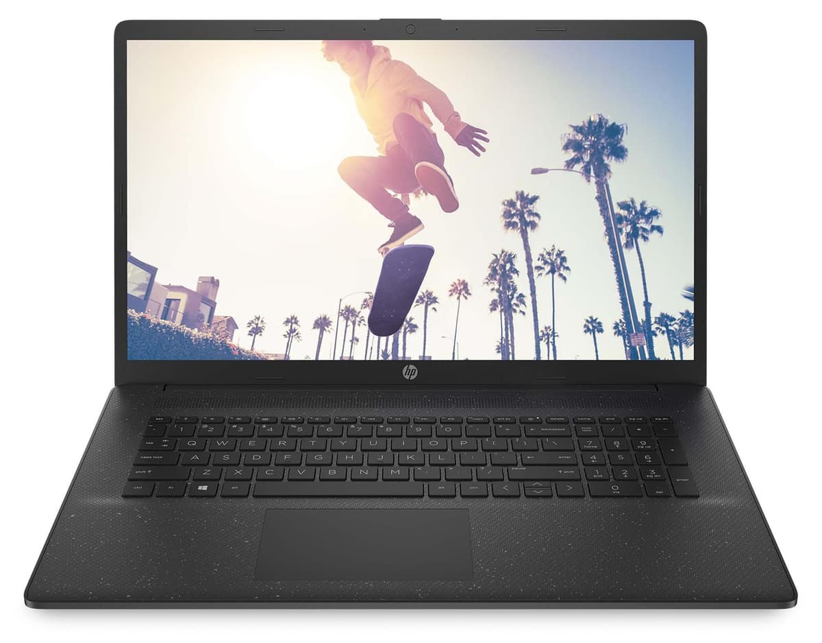 HP 17 (Jet Black, 17,3" Full-HD, Intel Celeron N4500, 32 GB RAM, 500 GB SSD) mit Windows 11 Pro