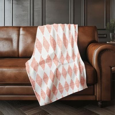 Addison Rugs Premium Machine Washable Modern Argyle Sherpa Throw Blanket
