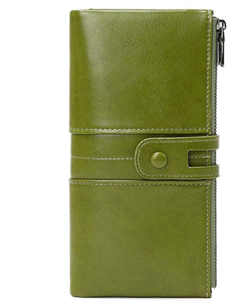 INCOVER Mobil Lommebok i Kunstskinn med Kortholdere og Glidelåslommer (maks. mobil: 185 x 95 x 20 mm) - Grønn