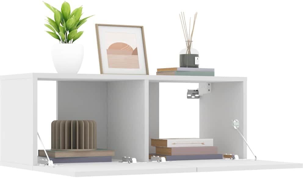 vidaXL Meubles TV 2 pcs blanc 80x30x30 cm bois d'ingénierie