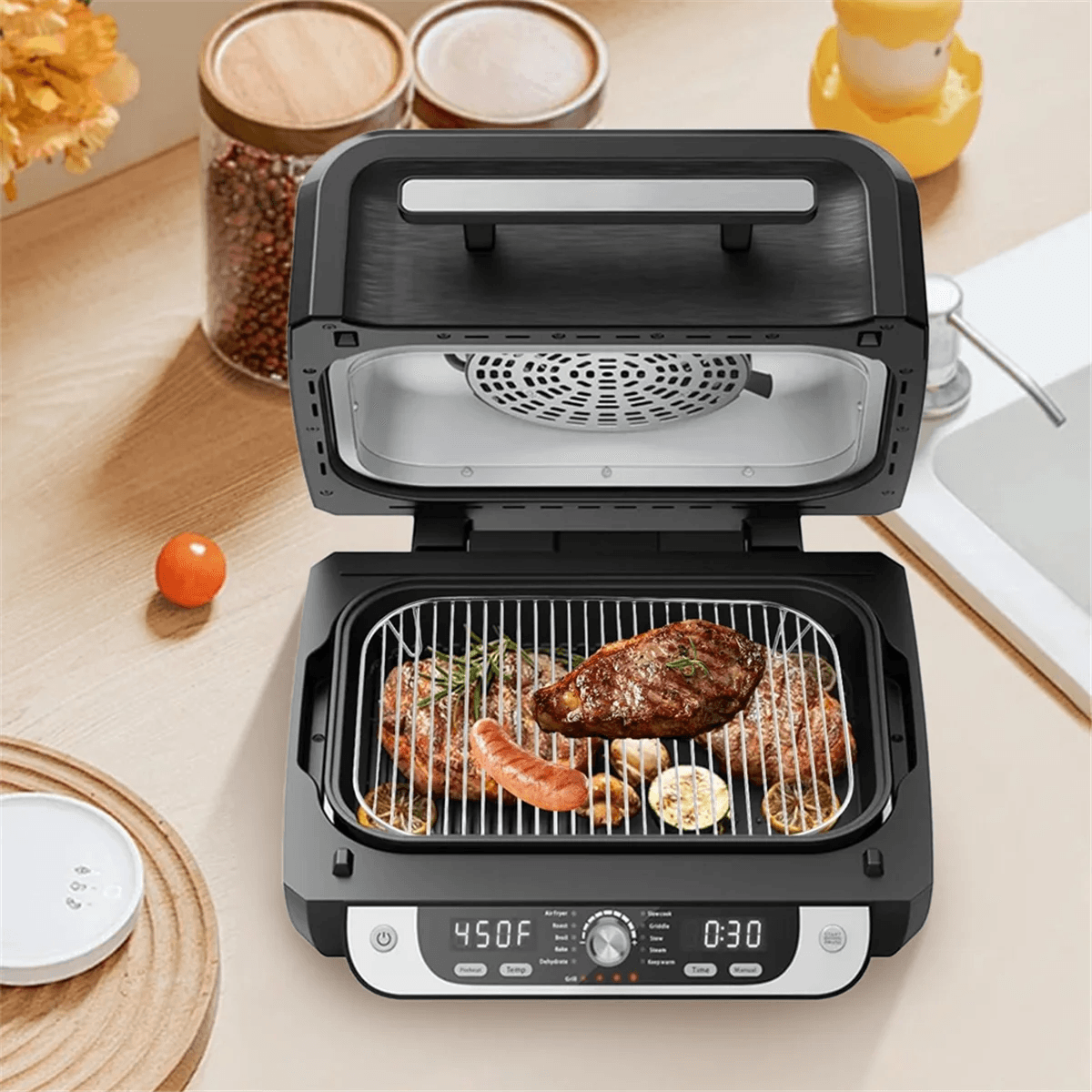 NONE AAAL Cooking Grate for WoodfireGrill Hot Air Fryer Grill Grate Stainless Steel Fryer Grill Air Fryer Accessories