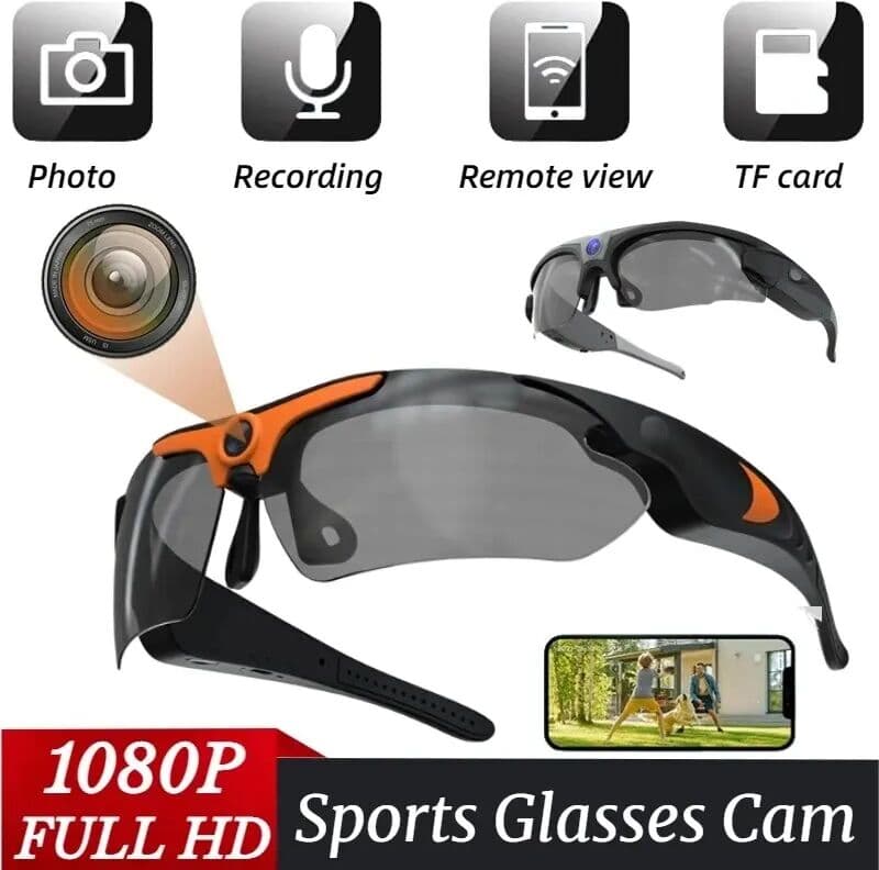 KIDKD 1080P Full HD Mini Camera Sunglasses Camera Outdoor Sports DV Intelligent Sports Glasses Cam DVR Wide-angle Glasses Camera