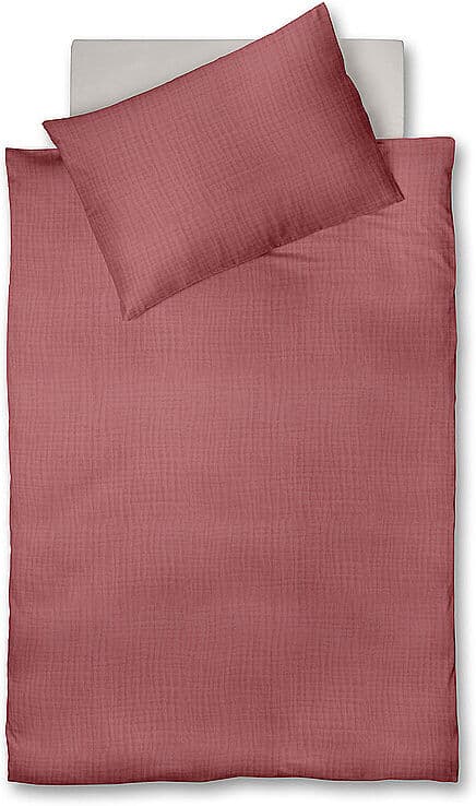 FLEURESSE Musselin Bettwäsche CAPRI 70x90cm/140x200cm Dusty Rose beere EG