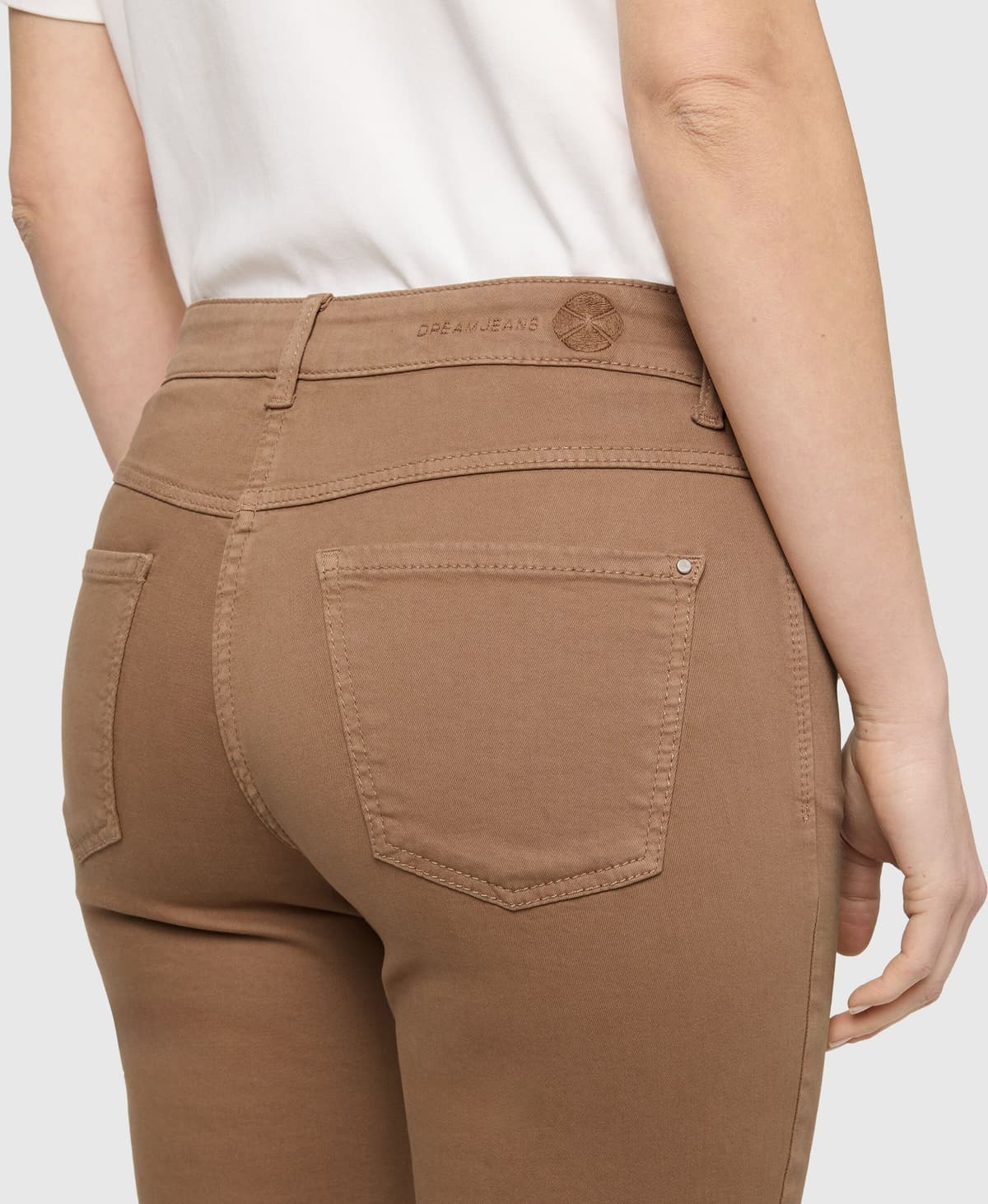 Slim-fit-Jeans MAC "DREAM", Damen, Gr. 36, Länge 28, braun (light cognac), Denim/Jeans, Obermaterial: 88% Baumwolle, 8% Elastomultiester, 4% Elasthan, slim fit lang, Jeans Slim-fit-Jeans, sehr elastisches Material