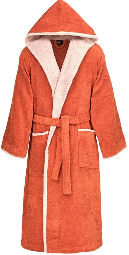 Sensei Maison Albornoz unisex con capucha bicolor castaño l