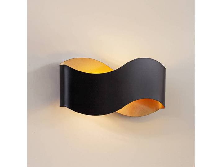 Wandlamp Dailin, dimbaar, zwart, Woon-/ Eetkamer, metaal, Modern, wandlamp
