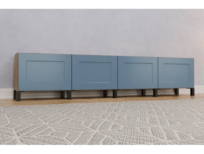TV-Board nach Maß - RAL 5014 Taubenblau - 50x225x37cm - Individuell konfigurieren