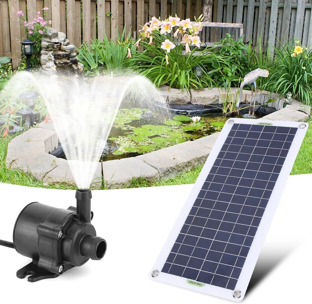 NONE 30W 800L/H Solar Panel Power Bank Water Pump Set Ultra-quiet Submersible Water Pump Motory Fish Pond Garden Fountain Decoration
