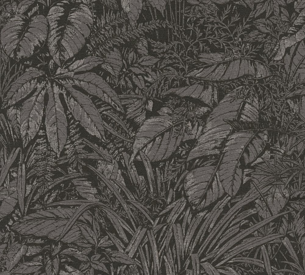 Livingwalls Smart Surfaces - Zwart - Floraal - 395606   4051315628171   Behang