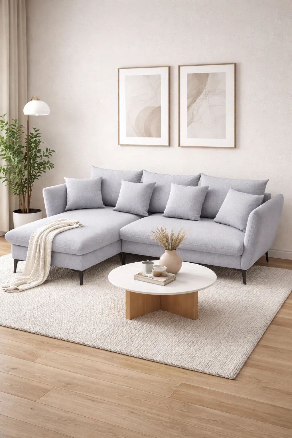 Edinos Premium Popielaty narożnik z pojemnikiem do salonu N8-Z32