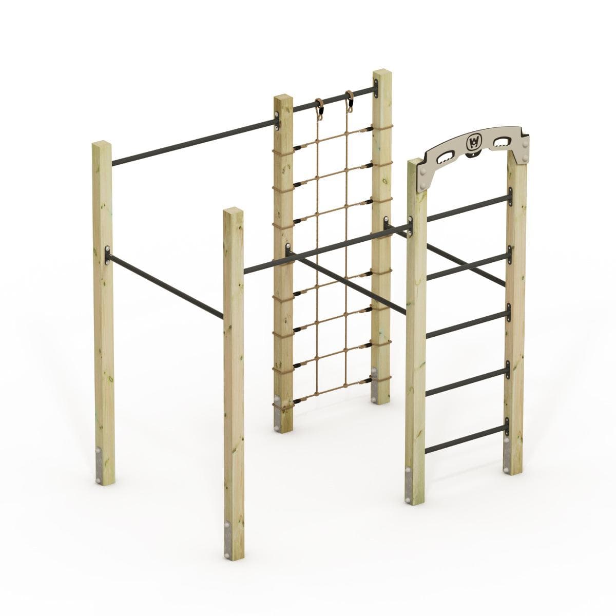 Outdoor Fitnessgerät FIT Base 625 - Garten Sportstation mit Klimmzugstange & Sprossenwand - Massivholz Trainingsstation für das eigene Training - Wickey
