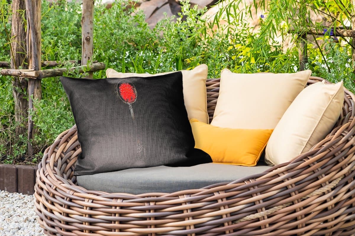 PillowMonkey Buitenkussen Zwart 50 x 30 cm