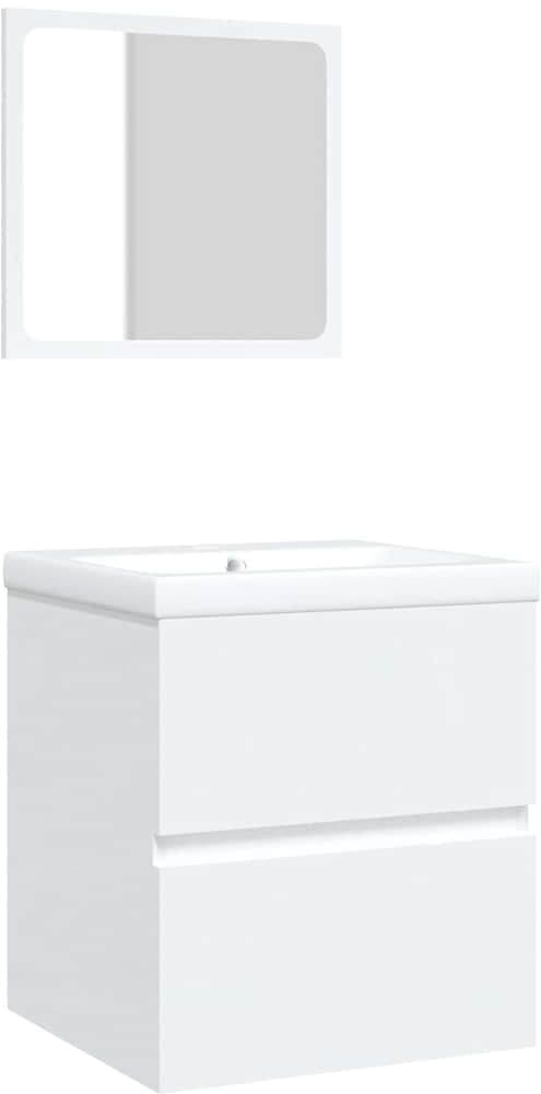 vidaXL Armoire lavabo de salle de bain avec bassin et miroir Blanc