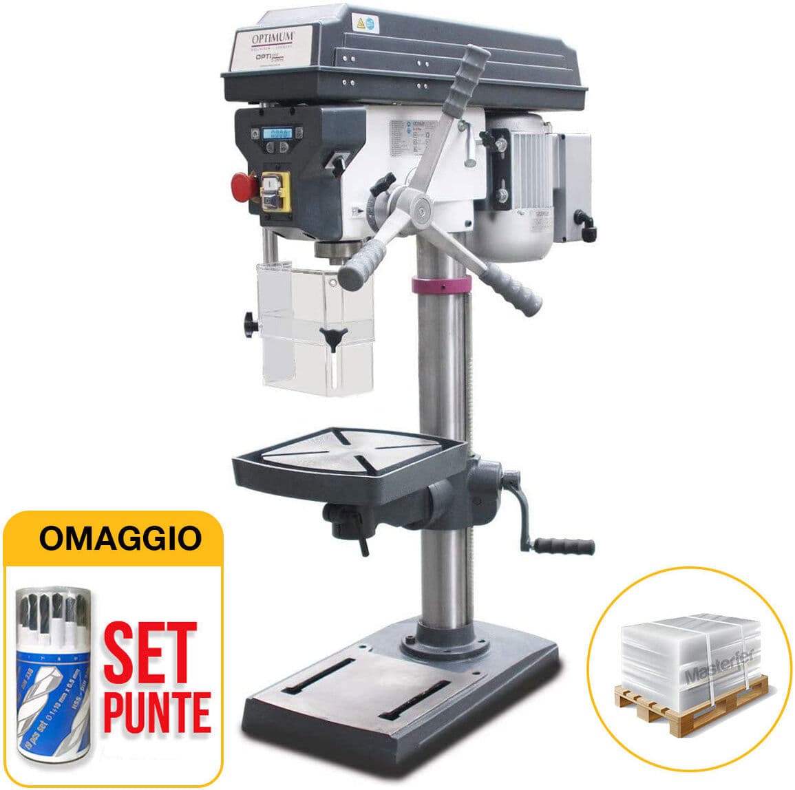 Optimum D23Pro 400V Trapano a colonna con trasmissione a cinghia