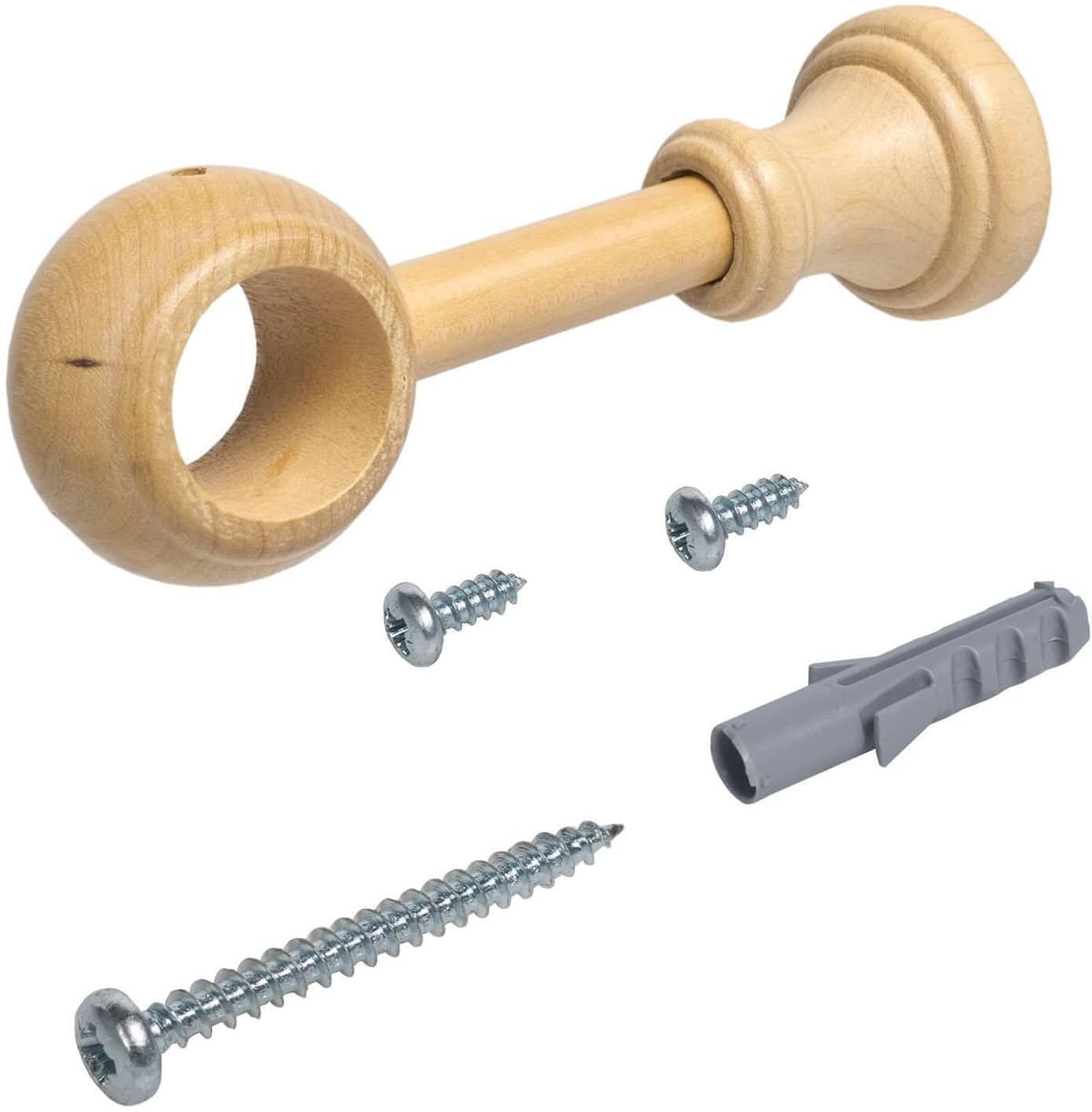 Träger LIEDECO "Thüringen" Gr. 1, beige (natur), L:12,5cm, Gardinenstangenhalterungen, Träger, für Gardinenstangen Ø 28 mm natur L: 12,5cm